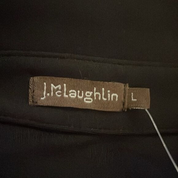 J. McLaughlin Dress NWT Verte in Black Faux Wrap Knee Length Size Large - Picture 7 of 10